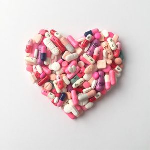 Corazón con pastillas