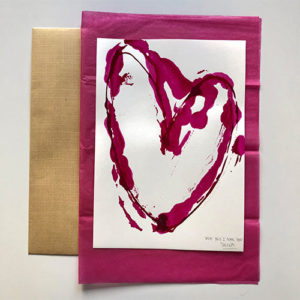 Corazón tinta china sobre papel DINA4 con sobre de Delia Rubio
